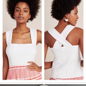 Anthropologie Maeve Stephie Cross Back Tank Top